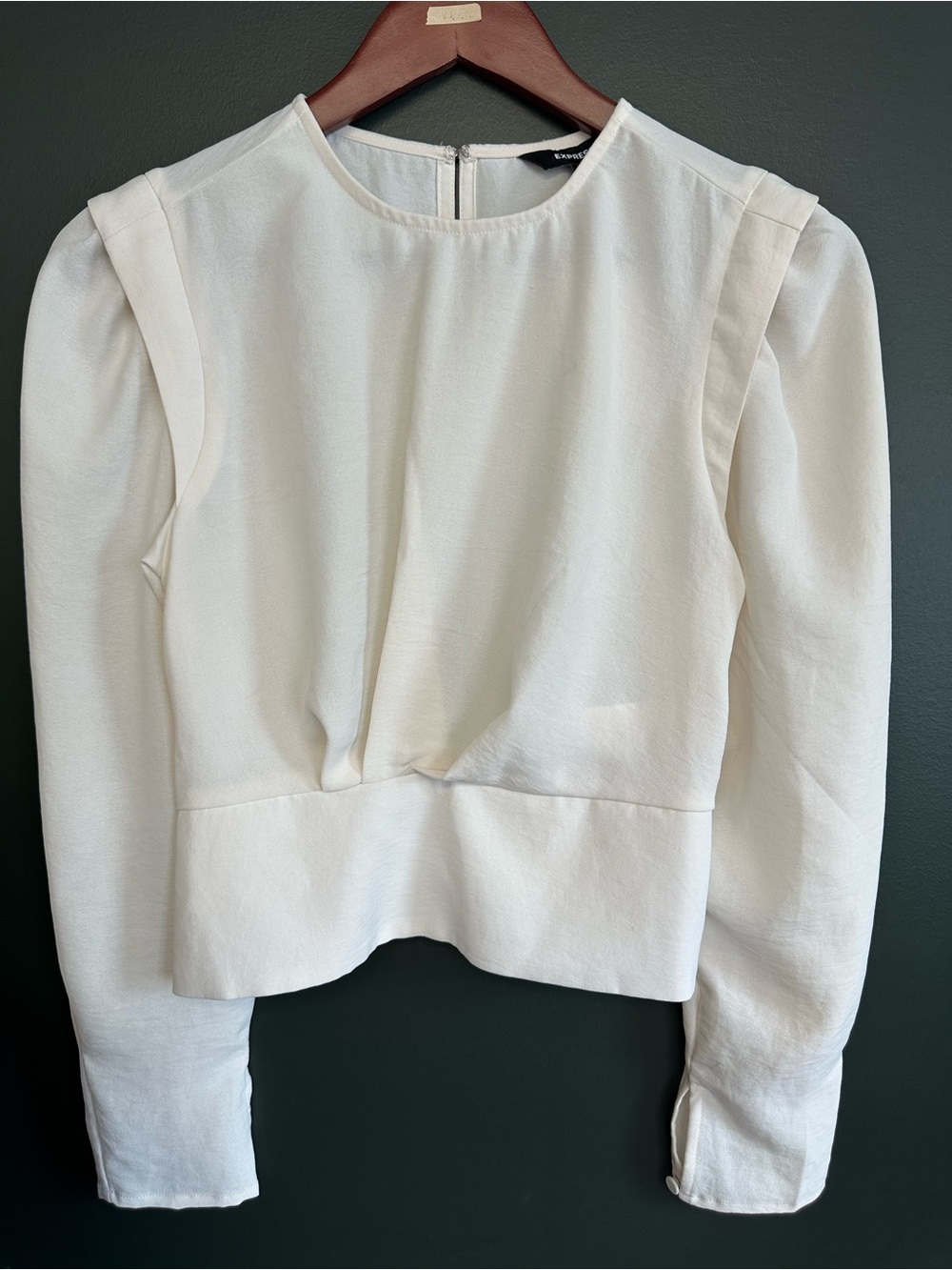 Express Ivory Long Sleeve Blouse